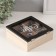 Casket wood 4 divisions "Morning begins with coffee" 18.2x18.2x7.2 cm