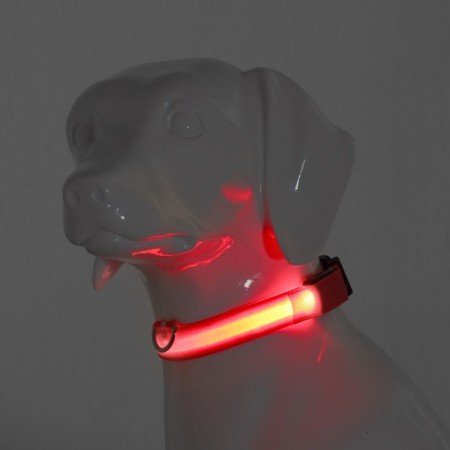 Collar with backlight size m, Osh 40-48 x 2.5 cm, 3 glow modes red-1