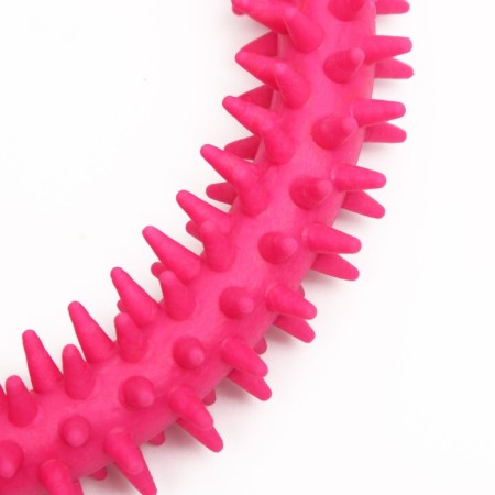 Dog toy "Ring with spikes", 12.5 cm, pink-2