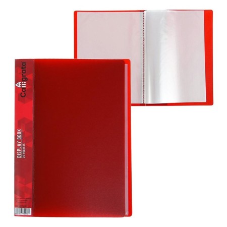 Folder with 20 liners A5, 500 μm, Calligrata, 9 mm, pocket on the spine, red