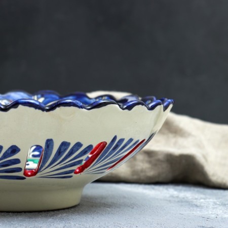 Rishtan ceramics "Patterns", 25 cm, blue-2