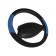 DSV steering wheel cover with inserts, perforation, neoprene, Black+ Blue, size M