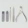 Manicure set, 5 items, in a metal case, silver color