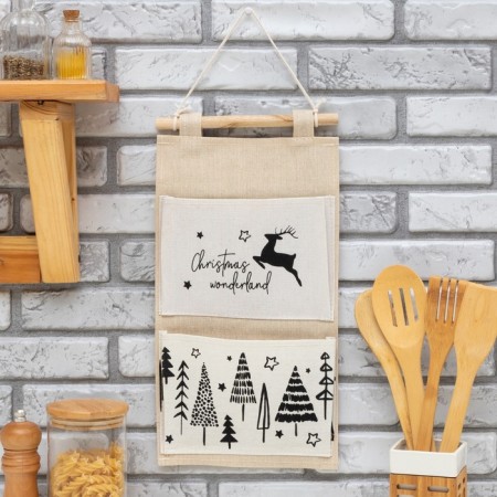 Pocket Textile Ethel "Christmas" 2 departments, 41x20 cm