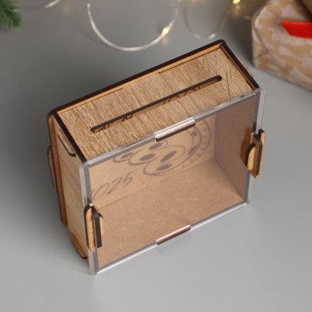 New Year's piggy bank with acrylic "Snake. New Year" 12x12x4 cm-4