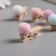 Decor for creativity wood "clothespin with pompom" set of 10 pcs 3.6x2.3x1.5 cm