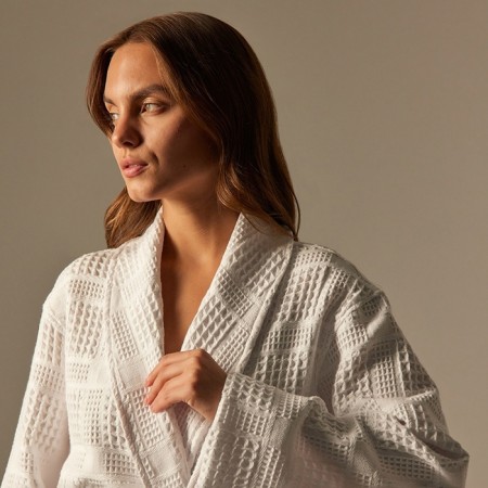Welfare Women's bathrobe SL Home: Chess "Blanc de Blanc", size M, 100% cotton, 340 g/m2-1