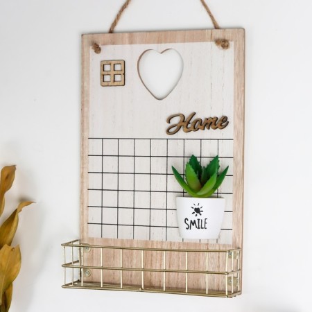 Panel wall with a shelf "Sukkulent in a pot" 34x24x7 cm-1