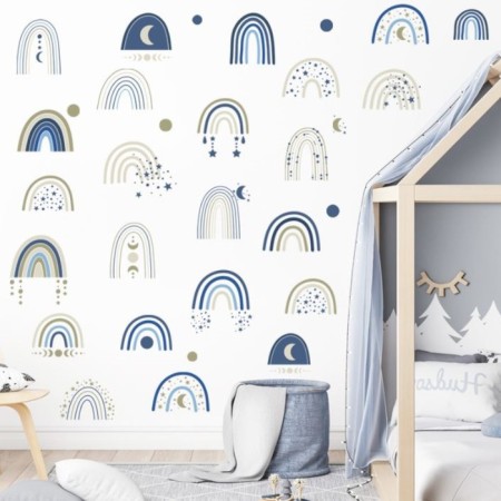 Stick plastic interior color "Rainbow and night sky" 30x90 cm