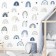 Stick plastic interior color "Rainbow and night sky" 30x90 cm