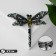 Brooch "Dragonfly" openwork, black-green color in black silver