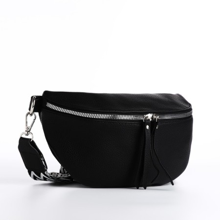 Bag Cross-Bodi with a zipper, black color-1
