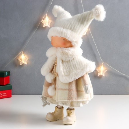 Interior doll "Baby in a coat and a hat with an asterisk" 24x14x43 cm-2