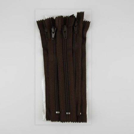 Lightning "Spiral", No. 7, non -proceeding, castle machine, 18 cm, brown color-2