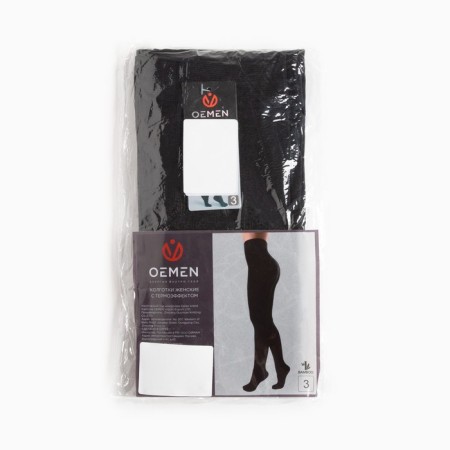 Female tights, microfibers with thermal effect, black color, size 4-7