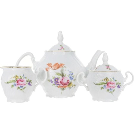 Tea Service 6/9 Bernadotte, Decor "Meissen Bouquet", 15 items-1