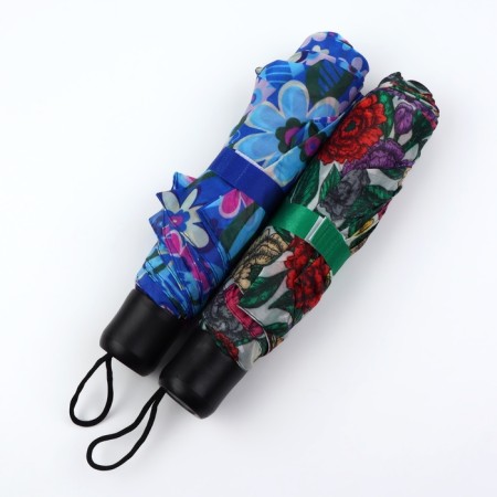 Mechanical “Flowers” ​​umbrella, 3 additions, 8 spokes, r = 48 cm, color mix-3