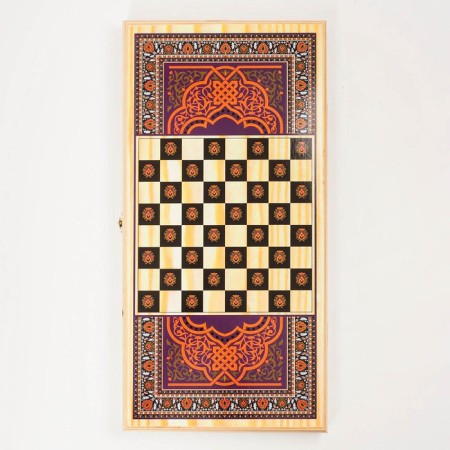 NARDS "Wolf", wooden board 50 x 50 cm, with a field for playing checkers-2