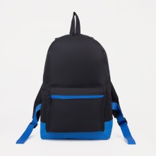Youth backpack from lightning textiles, external pocket, “ZFTS”, black/blue color