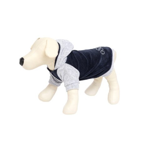 Sweatshirt with OSSO hood for dogs, velor, size 28 (DS 28 cm, OG 36-38 cm), graphite-2