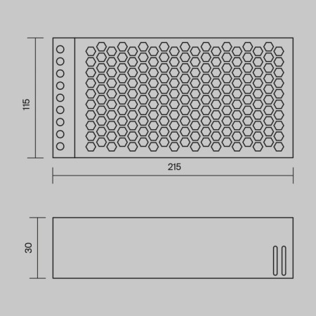 Technical PSL006-360W-48V-IP20 Power Supply Magnotic, 215x115x30 mm, 360W, silver color, silver.-5