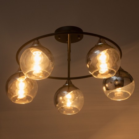 Chandelier "Drops" 5x60W E27 Black 55x55x25.5cm-2