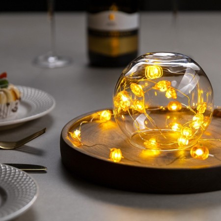 Garland “thread” 2 m dews with nozzles “pumpkin”, IP20, silver thread, 20 LED, glow warm white, 2 modes, AAX2-1