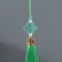 Suspension textiles, plastic "Knot of happiness and infinity" Green 0.7x1x9.5 cm