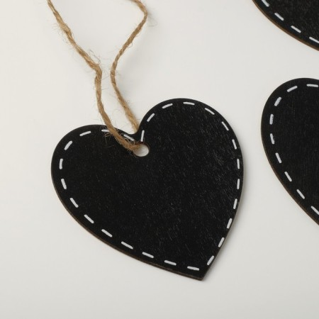 Cretaceous price tag "suspended" 8 × 5.8, heart with dotted line, (packaging 10 pcs.), Black and white color-1
