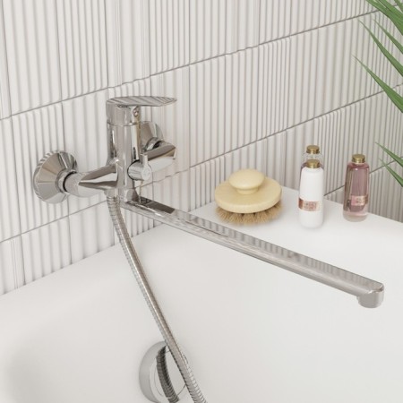 MILARDO Horizont Horsb02M10 bath mixer, single -leaf, long surge 350 mm, chrome-1