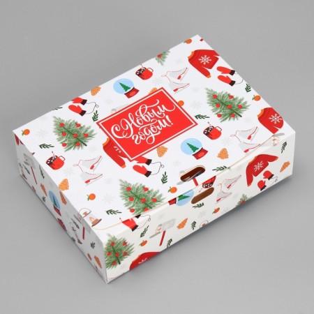 Gift Box "New Year's Joy", 16.5 x 12.5 x 5 cm, without tape, New Year-1