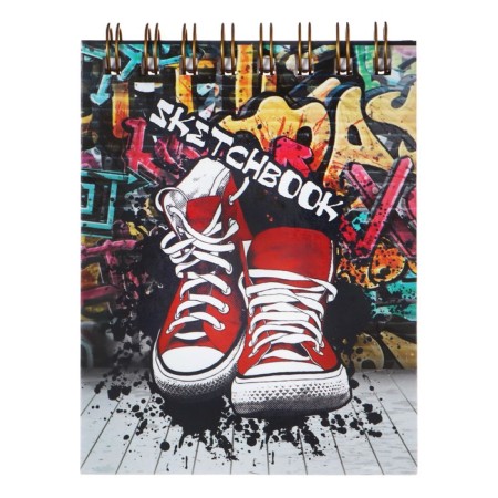 A6 sketchbook, 80 sheets on the crest on the short side of the "sneakers", solid cover, block 100 g/m²