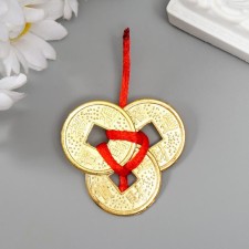 Suspension 3 coins gold d = 2.5 cm