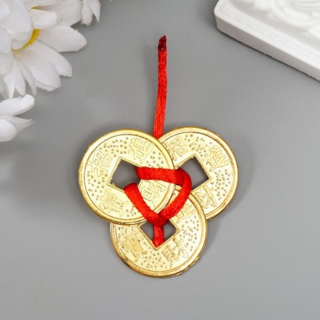 Suspension 3 coins gold d = 2.5 cm