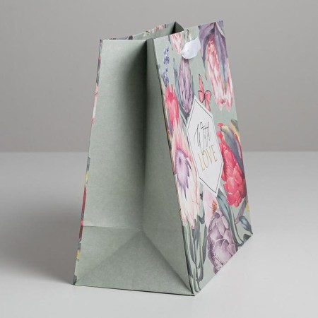 Square gift package package, packaging, “With Love”, 22 x 22 x 11 cm-1
