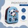 Baby backpack on a zipper, a reflective strip, blue color