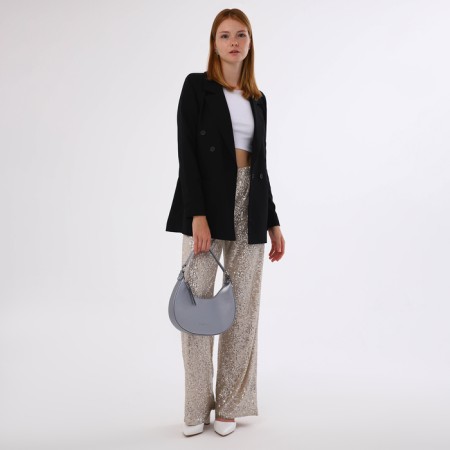 Women's bag with lightning, silver color-2