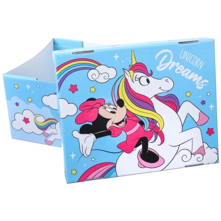 Gift box with a lid, folding, 31x25.5x16 cm, Minnie Mouse and unicorn-1