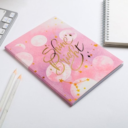 A diary in a thin cover with a shine shine Bright, A5, 80 sheets-2