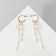 Earrings with pearls "Artemis" thread, white color in gold