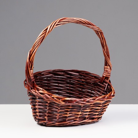 A set of wicker baskets, 3 pcs, 38x30x9/17, 25x20x7/12 cm, dark, willow-2