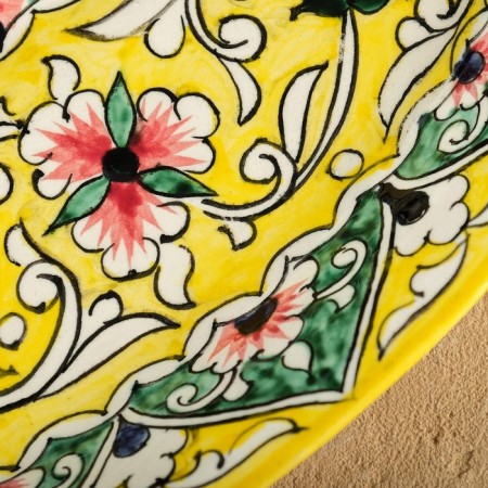 Hollow -handwriter Rishtan ceramics 24cm yellow-2