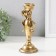 Polystone candlestick for 1 candle "Bant" gold 8.3x8.3x20.8 cm