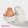 The egg stand “Bunny in gold”, 11 × 6 × 8 cm, white color