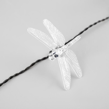 Garland “thread” 4.5 m with nozzles “dragonflies”, dark thread, 30 LED, glow warm white, 2 modes, solar battery-5
