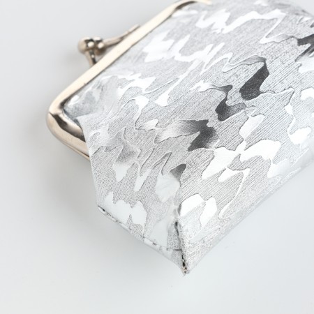 Women's wallet on the farmar, silver color-3