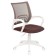 Armchair for operator Brabix Fly MG-396W, white plastic, mesh, brown TW-09A/TW-14C