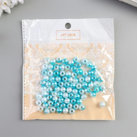 Beads for creativity plastic "Blue gradient" set 20 g, D = 0.8 cm, Mix of holes/without-2