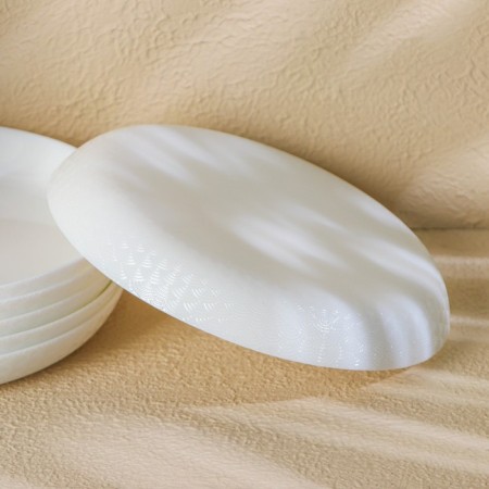 A set of dessert plates Luminarc diwali shells, d = 19 cm, glass ceramics, 6 pcs, white color-4