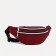Zipper waist bag, outer pocket, burgundy color